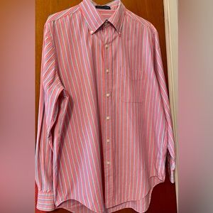 Austin Reed London Men's Striped Button Front Shirt Size M Long Sleeve Cotton